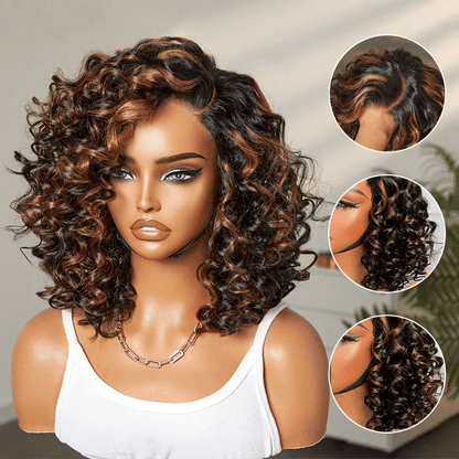 Mature Bouncy Curl C-Part Glueless HD Lace Wig