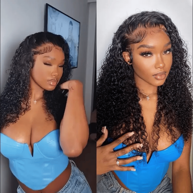 Glueless Black Mixed Brown Brazilian Curly Wig